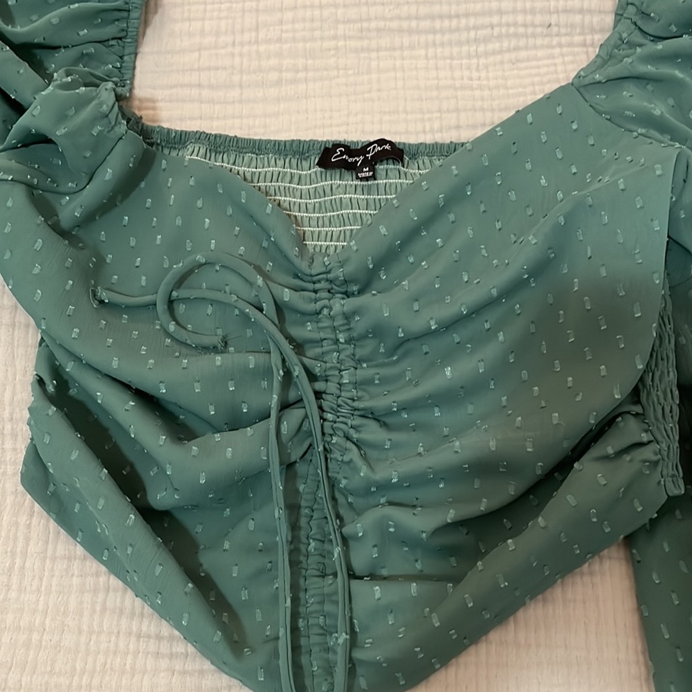 Smocked Crop Top With Cute Pattern - image 2